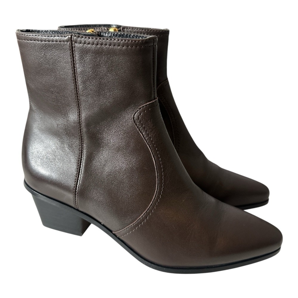 Veronica Beard Boots Bootie Women's Size 6 M Brown Luxury‎ Formal Career Zip